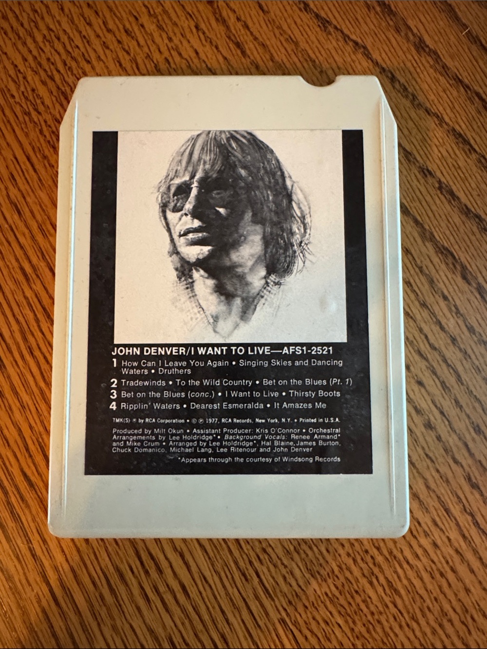 John Denver 'I Want to Live' 8-Track Tape